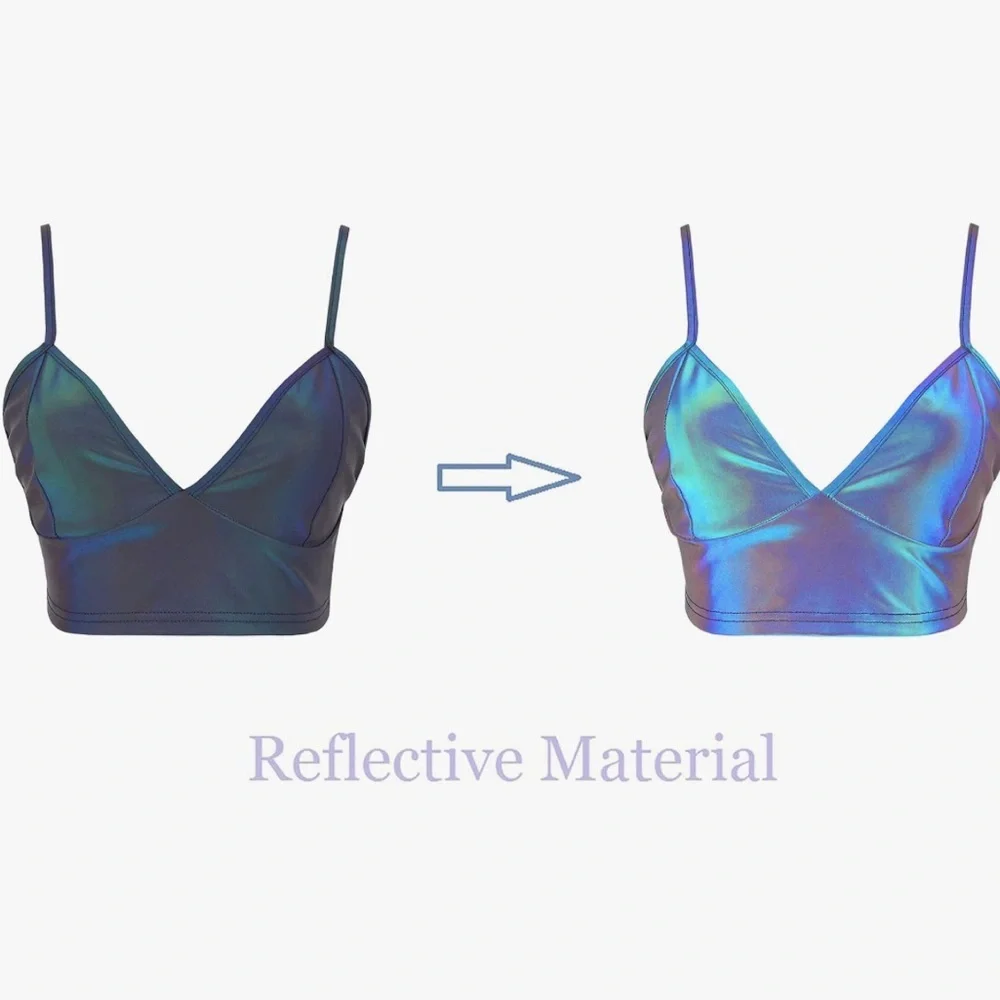 Reflective bra top with adjustable straps m